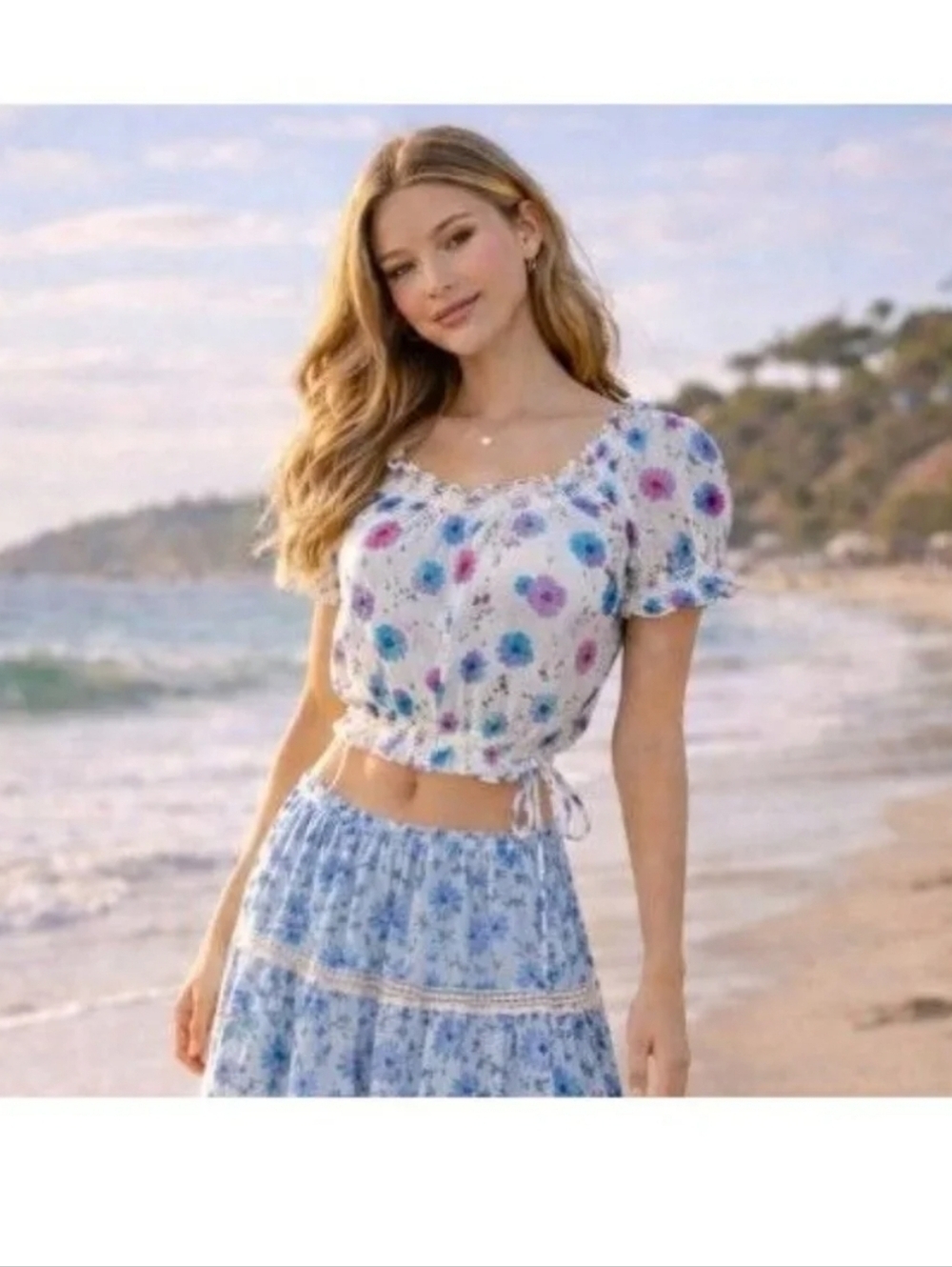 LOVESHACKFANCY Rosalinda crop top in deep cotton candy Sz S